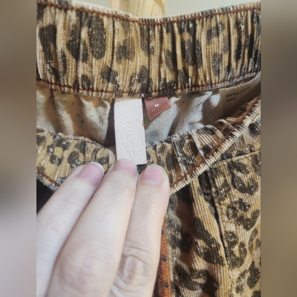 Anthropologie Pilcro The Cottage Corduroy Leopard Print Women's Pants Joggers M - Picture 7 of 10